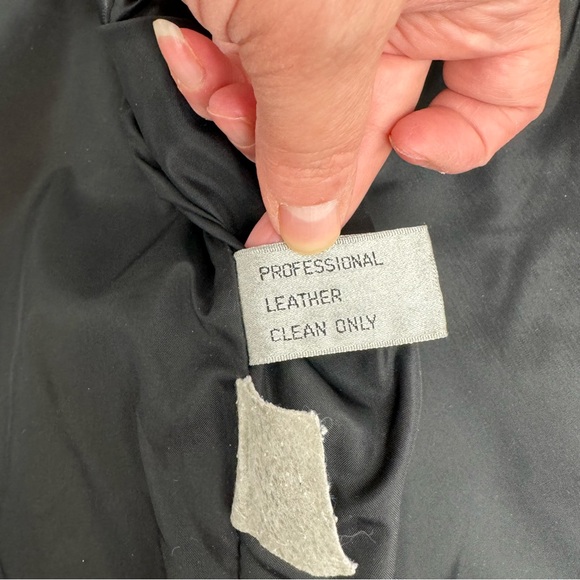 Vintage 1970’s Wilsons Ribbed Leather Jacket Women’s 40 US 10 Dark Black - Picture 8 of 10